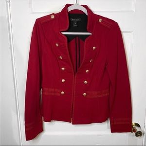 WHBM Military Ponte Jacket Cardinal Red Sz 10